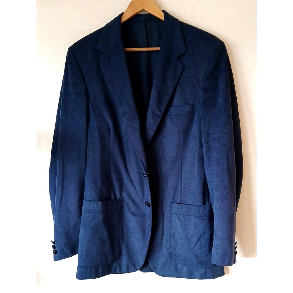 Farah Soft Navy Blue Microfiber Sports Jacket Tear In Lining